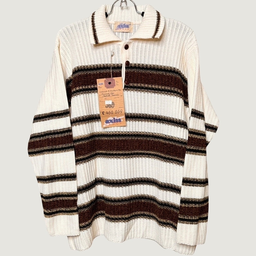 NWT Italian Hand Knit Henley Sweater Women's Large Romantic Dark Acadamia Wool